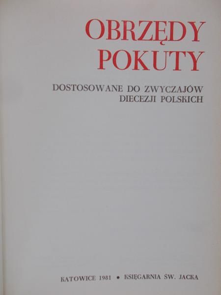 Obrzędy pokuty. Dostosowanie do zwyczajów diecezji polskich