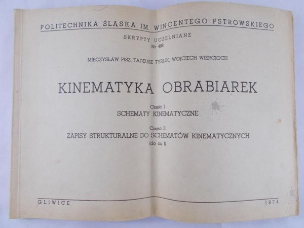 Pisz Mieczysław - Kinematyka Obrabiarek , Zapisy Strukturalne do Schematów Kinematycznych