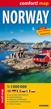 Norwegia laminowana mapa samochodowa 1:1 000 000