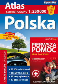 Polska. Atlas samochodowy 1:250 000 + pierwsza pomoc