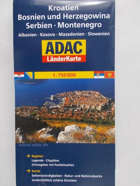 Kroatien, Bosnien und Herzegowina, Serbien, Montengro 1:750000