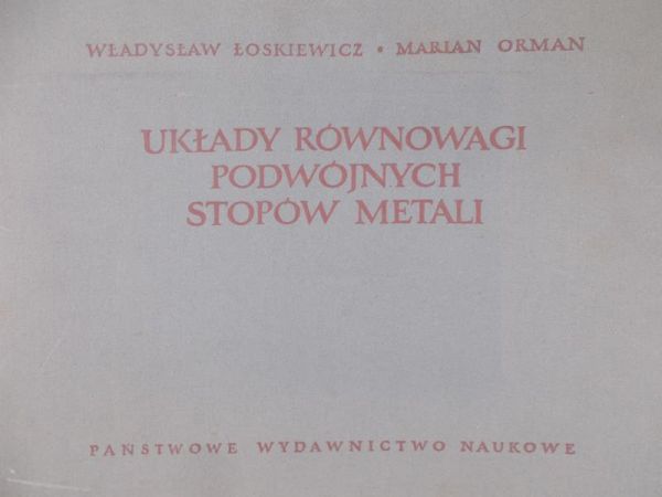 Łoskiewicz Władysław - Układy równowagi podwójnych stopów metali