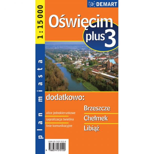 Oświęcim plus 3, plan miasta, 1: 15 000