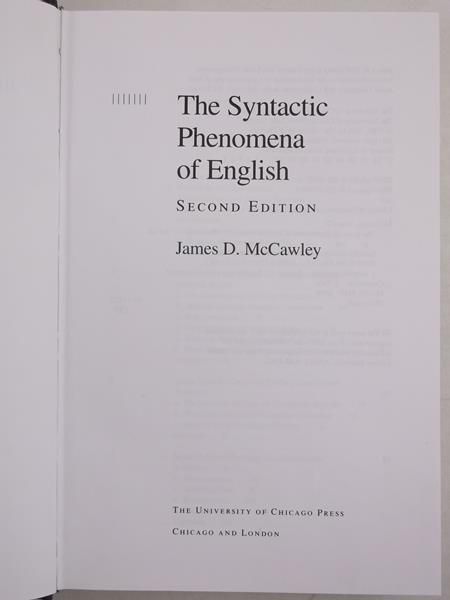 McCawley, Syntactic Phenomena of English