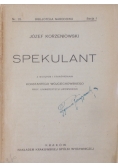 Spekulant, 1920r.