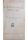 Literatura Polska wieku XIX Część V, 1931 r.