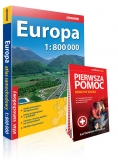 Europa atlas samochodowy 1:800 000 + Pierwsza pomoc - krok po kroku - ilustrowana instrukcja