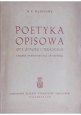 Poetyka opisowa: opis utworu literackiego, 1949 r.