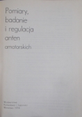 Pomiary, badanie i regulacja anten amatorskich