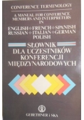 Słownik dla uczestników konferencji międzynarodowych
