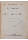 Spekulant, 1920r.