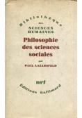 Philosophie des sciences sociales