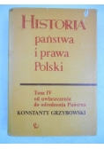 Historia państwa i prawa Polski, tom IV