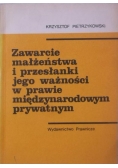 Zawarcie małżeństwa i przesłanki jego wazności w prawie międzynarodowym prywatnym