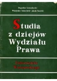 Studia z dziejów wydziału prawa