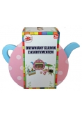 Drewniany czajnik z asortymentem