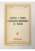 Wypisy i studia z literatury francuskiej XX wieku