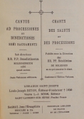 Cantus ad processiones et Benedictiones ssmi sacramenti , 1922 r.