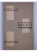 Sandauer Artur - O jedności treści i formy