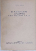 De manifestatione conscientiae in iure religiosorum