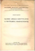 Nowe uwagi krytyczne o wyprawie warneńskiej, 1939 r.