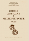 Studia Antyczne Tom I.  Mediewistyczne  11 [46]
