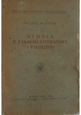 Studja z zakresu literatury i filozofji, 1925 r.