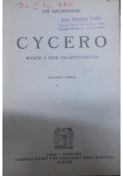 Cycero, 1923 r.