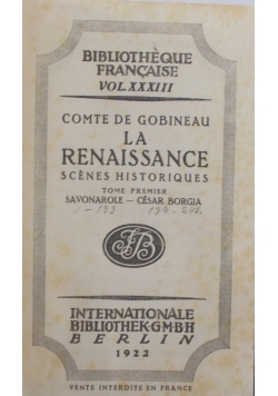 La Renaissance I, 1922 r.