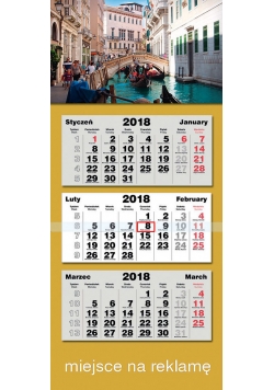 Kalendarz 2018 trójdzielny LUX