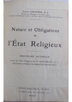 L' Etat Religieux, 1954 r.