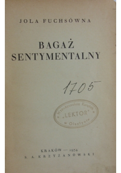 Bagaż sentymentalny, 1934 r.