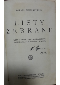 Listy zebrane , 1929 r.
