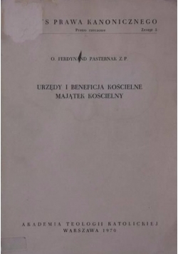 Urzędy i beneficja kościelne. Majątek kościelny