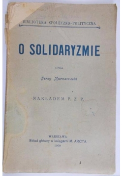 O solidaryzmie, 1908 r.