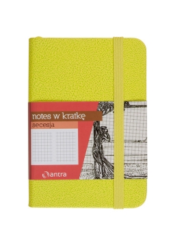 Notes A7 z gumką Secesja kratka zielony