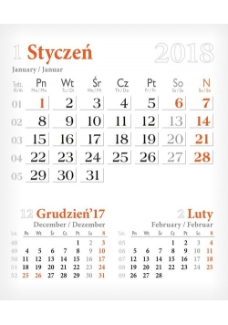 Kalendarz 2018 BF 6 Minitrójdzielny