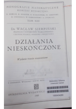 Działania nieskończone,  XIII 1948 r.