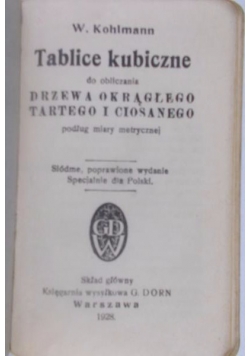 Tablice Kubiczne, 1928 r.