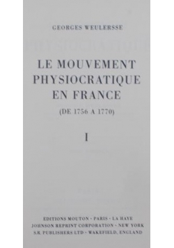 Le mouvement physiocratique en France