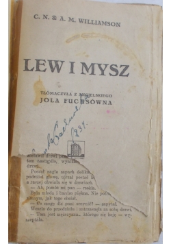 Lew i mysz, 1937 r.