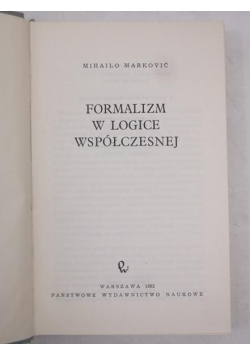 Formalizm w logice współczesnej
