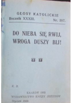 Głosy Katolickie rocznik XXXIII, 1933r.