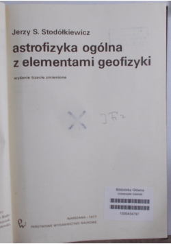 Astrofizyka ogólna z elementami geofizyki