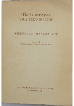 Teksty Rosyjskie dla lektoratów. Kierunki Humanistyczne