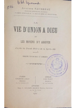Vie D'union a dieu, 1921 r.