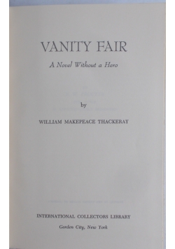 Vanity Fair A Novel Without a Hero