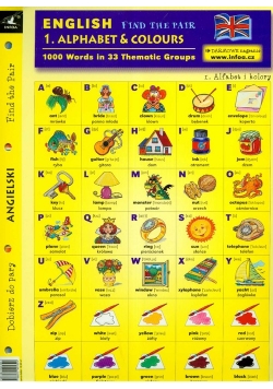 Angielski Dobierz do pary 1 Alphabet & Colours