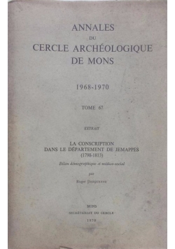 Annales du cercle archéologique de mons, tome 67