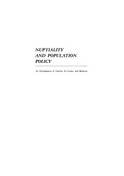 Nuptiality and Population Policy